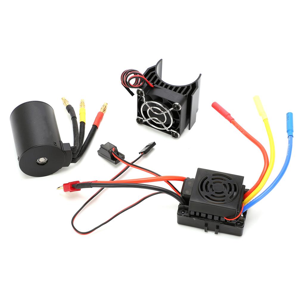 Водонепроницаемый 4-полюсный бесколлекторный двигатель 3650 3100KV, регулятор скорости 60A, комплект с радиатором для радиоуправляемой машины 110 масштаба
