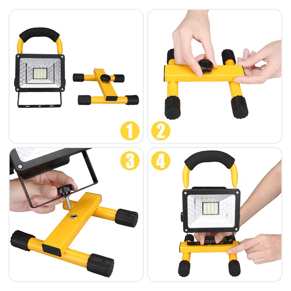 30 Вт светодиодный портативный перезаряжаемый прожектор водонепроницаемый прожектор на батарейках прожектор уличный рабочий фонарь кемпинговый фонарь