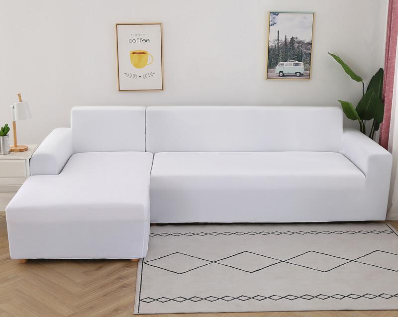 Чехлы на диваны для гостиной, эластичные однотонные угловые чехлы для диванов, L-образные чехлы для шезлонгов, защита для стула, 1/2/3/4 места