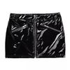 Sexy Women Pencil Mini Skirts Black Faux Leather PVC Zipper Skirt Lingerie Erotic Slim Party Clubwear Babydoll