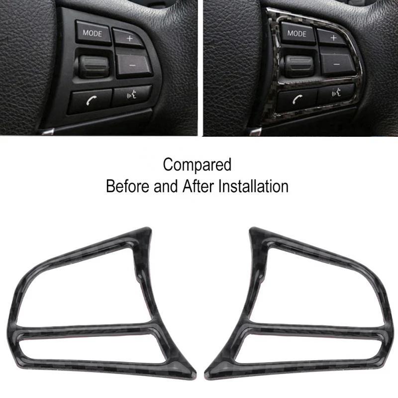 Интерьер кнопки на руль из углеродного волокна, наклейки, накладка, Стайлинг автомобиля для BMW F30 F31 F34 F45 F32 F33 F36 F22