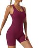 Новый бесшовный комбинезон для йоги, с открытой спиной и утягивающие фитнес-брюки с эффектом лифтинга бедер, спортивный костюм для йоги с высокой эластичностью, комбинезон-шорты для женщин