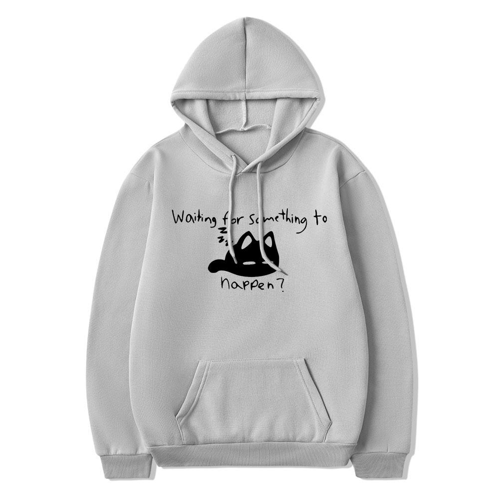 Манга в ожидании чего-то произойдет Омори толстовка с принтом кота забавные толстовки для любителей кошек Harajuku аниме графические толстовки унисекс