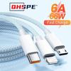 Для Huawei, Xiaomi, Samsung, OPPO Кабель USB Type C 3-в-1 66 Вт Кабель для супербыстрой зарядки Кабель для передачи данных Lightning для iPhone 1.2/2/3 м