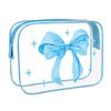 Bow Transparent Toiletry Bag Waterproof Cosmetics Bag Cute PVC Makeup Bag  Travel