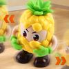 Electric Dancing Toy with LED Light Music Recording Pineapple Elephant French Fries Red Fruit Walking Toy Toddlers Tummy Time Interactive Crawling Toy