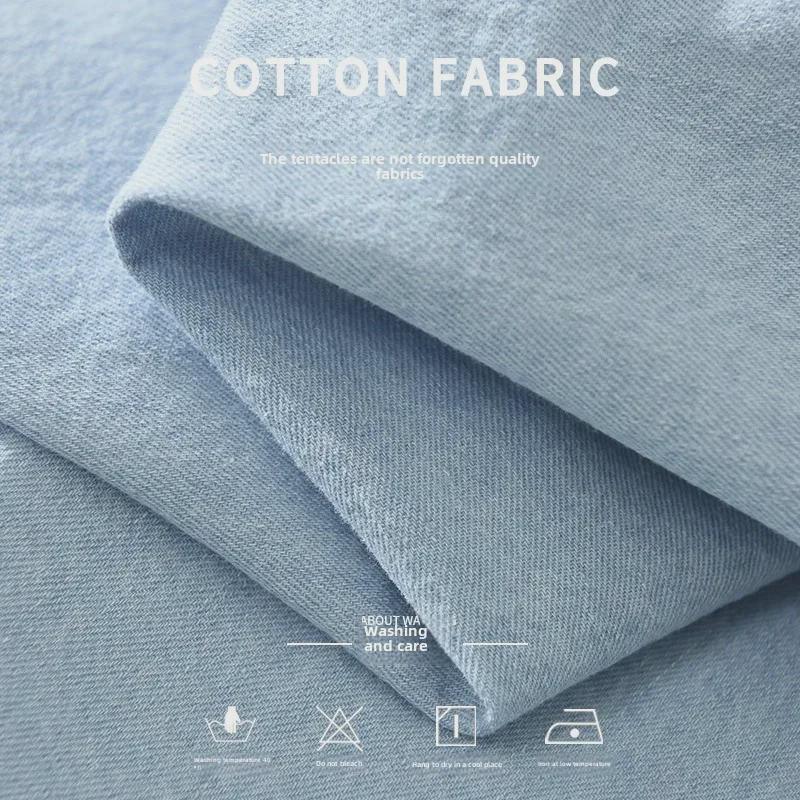 Японская повседневная джинсовая рубашка с вышивкой и длинными рукавами - простая, модная, трендовая, свежая.