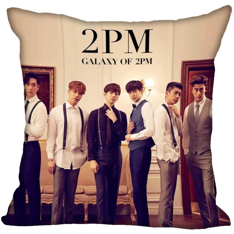 Подушка с принтом 2PM в стиле K-Pop, чехол для декоративной подушки, наволочка для диванной подушки на скрытой молнии, 45x45 см, 0216