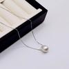 Women's Pendant Necklace Natural Freshwater Pearl Silver Necklace 11-12mm White Baroque Water Drop Pendant Necklace for Girls 40cm