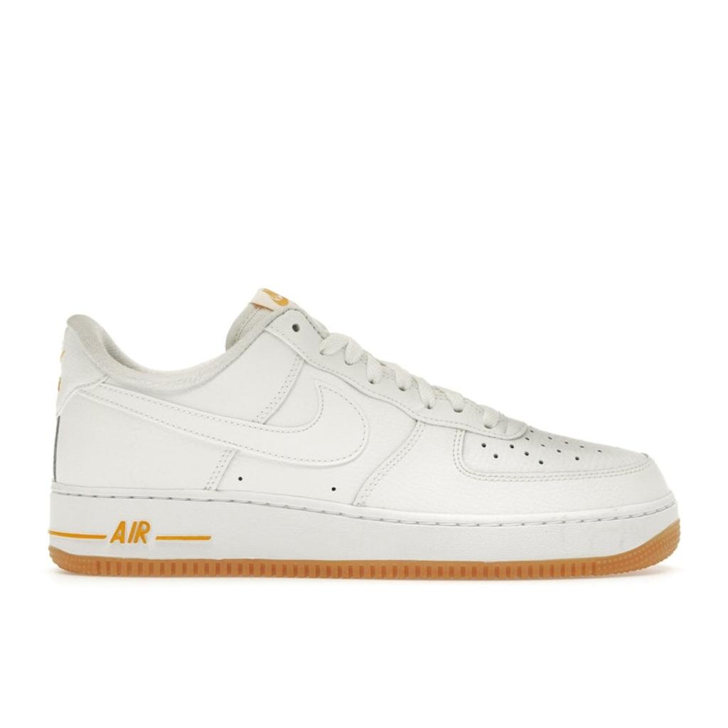 Nike Air Force 1 07 White University Gold Gum Men Sneakers Gum-Light-Brown DZ4512-100
