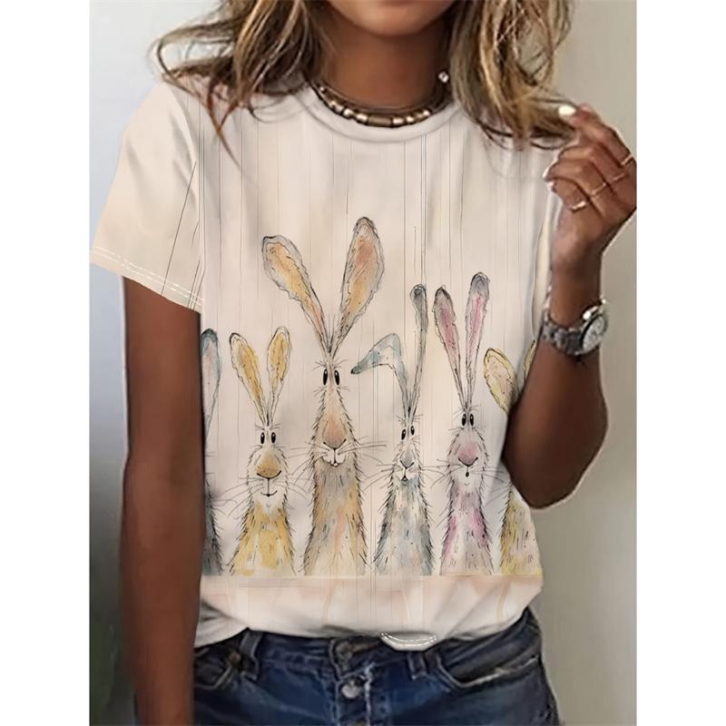 Футболка с рисунком птицы, черепахи, лягушки, кошки, женская футболка с 3D-принтом и мультяшными животными, летние футболки с коротким рукавом и круглым вырезом, свободные уличные топы