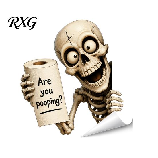 Funny Skeleton Toilet Decals Halloween Sticker, Ghost And Print Decals, Waterproof PVC Easy Seat Decorations Peel Stick Spooky Stickers, for Bathroom