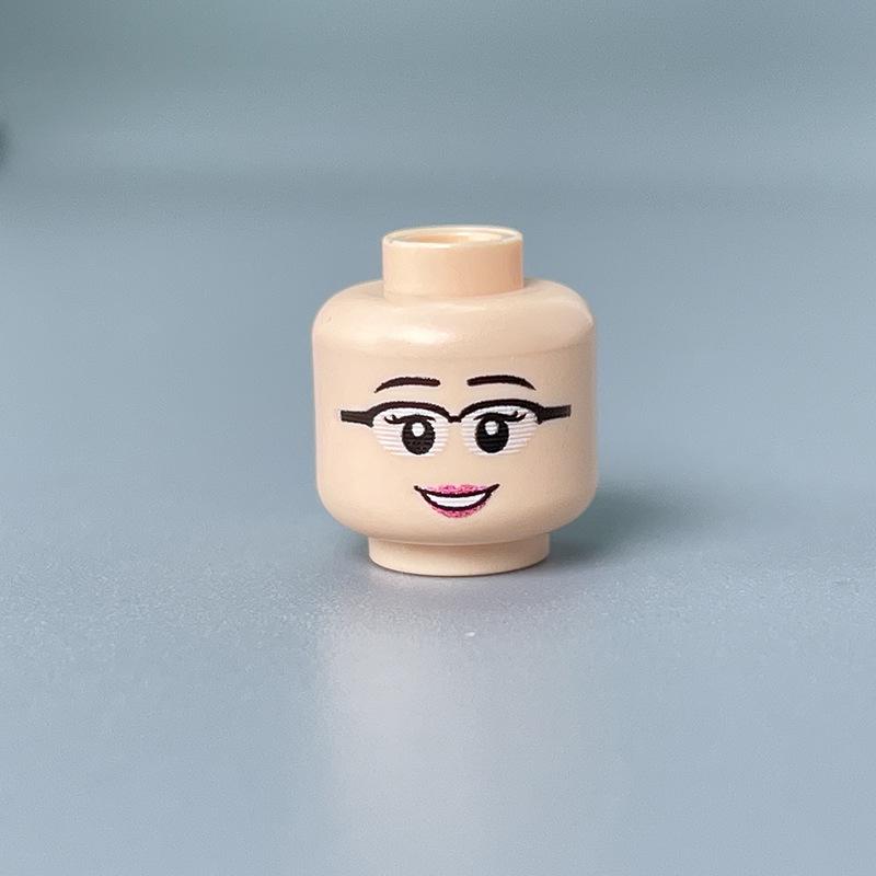 Набор голов минифигурок из строительных блоков – Выражения лиц в жёлтом