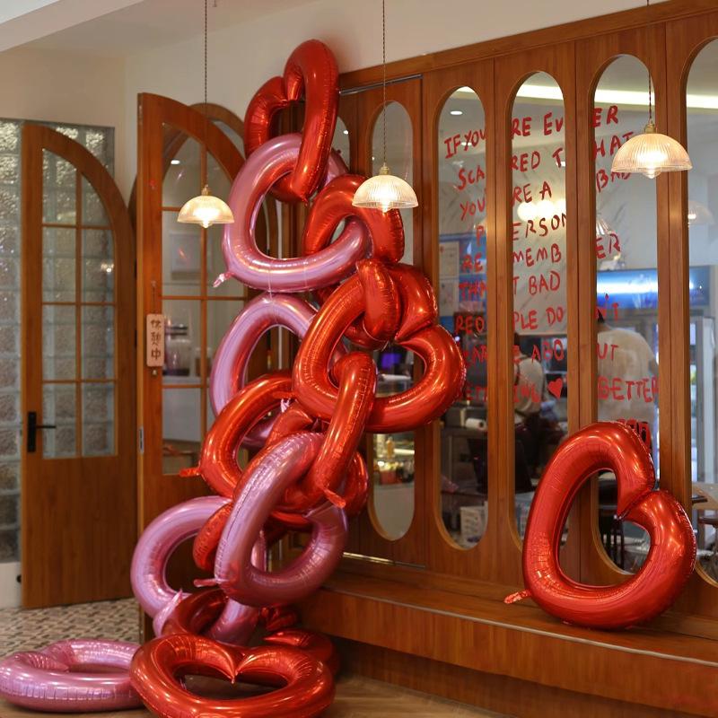 40 Inch Heart Balloons Hollow Hook Love Hearts Aluminum Film Balloon Wedding Party Decor Love Balloon for Birthday Photo Shoots