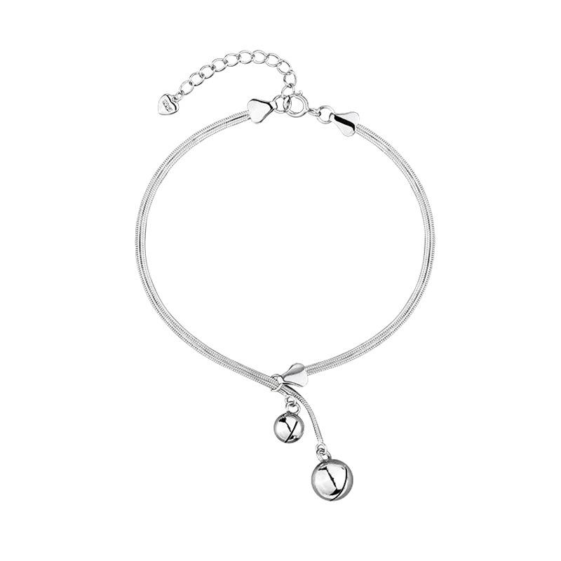 Новый серебряный браслет S925, дизайнерский браслет, модные аксессуары, подарок, милый сладкий круглый браслет с кисточками в форме колокольчика