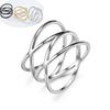 Fashionable Hollow Stainless Steel Double Cross Ladies Ring Simple Daily Wear Jewellery