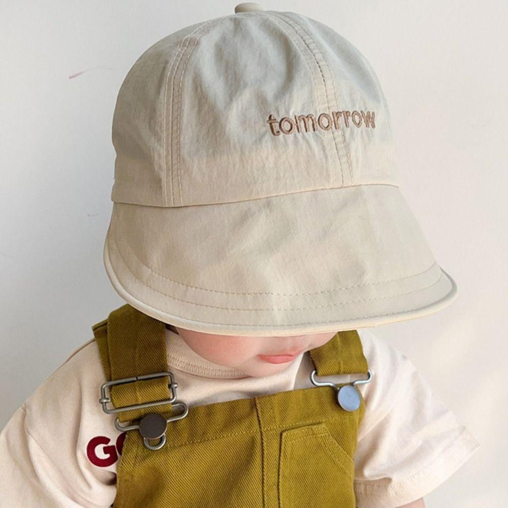 Wide Brim Baby Bucket Hat Cotton Beach Cap Fashion Peaked Cap  Baby