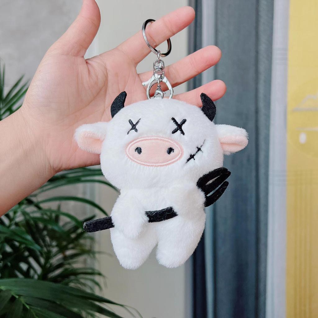 Cross-border Plush Toy Car Couple: Funny Cow Keychain Pendant Doll