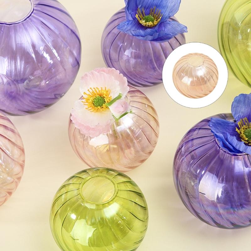 Luxury Glass Flower Vases with French Design Clear Small Floral Arrangement Planter Pot for Modern Home Accent Decoration