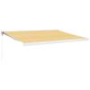 Retractable Awning Yellow and White 4x3 m Fabric and Aluminum