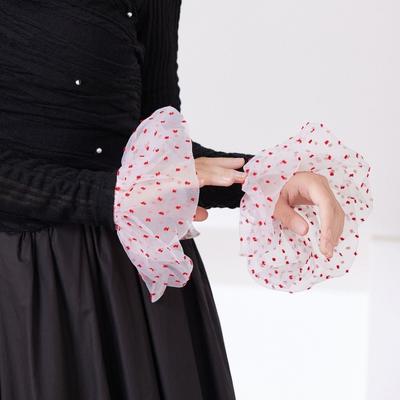 Съемные кружевные манжеты Тонкие плиссированные накладные манжеты Элегантный оборчатый браслет Женщины