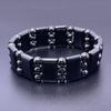 Unisex Weight Loss Octagon Geometry Black Stone Magnetic Therapy Bracelet Health Care Magnetic Hematite Stretch Bracelets