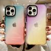 Прозрачный противоударный чехол с градиентом для телефона Iphone 13 Pro Max 12 11 Xs Max X Xr, мягкий силиконовый чехол ярких цветов