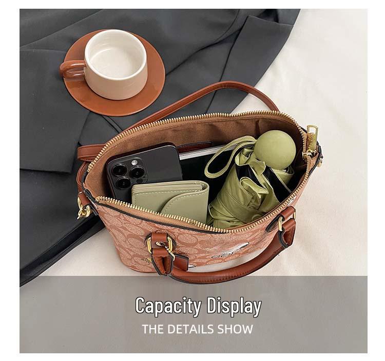 Трендовая женская сумка кроссбоди и тоут на плечо 2025 - Простой принт, текстура ПУ