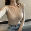 Bottom Shirt, Women's New Autumn and Winter, with Knitted Top Inside, Slim-fitting and Thin.
