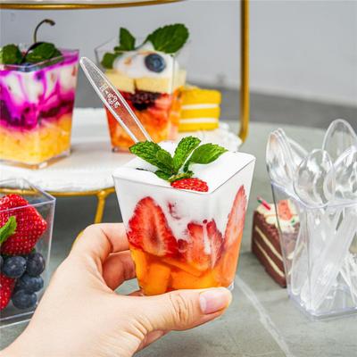 10 шт. многоразовых десертных стаканчиков с крышками, прозрачные пластиковые стаканчики для мусса