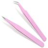 LeTradeJP 2-Piece Set of Precision Tweezers for Thick Materials, Eyelash Extensions, Blackheads, Plastic Models, and More. Perfect for Lower Eyelashes
