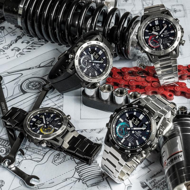 Casio Мужские кварцевые часы из нержавеющей стали с водозащитой 100 м ECB-40YDC-1A