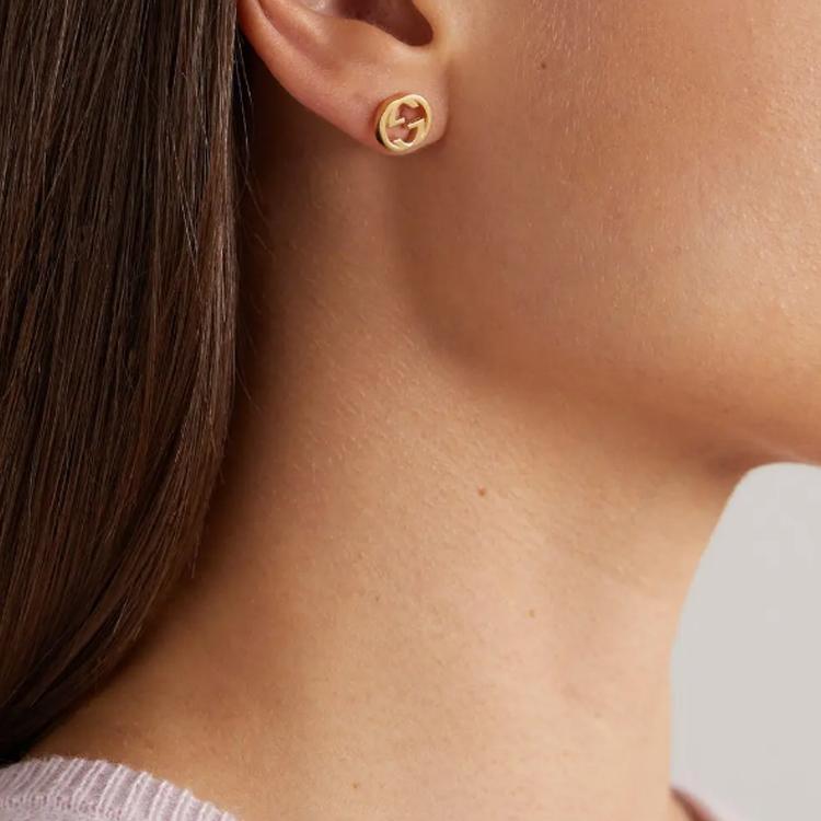 Gucci Interlocking Double G 18K Gold Earrings Women Earrings 748543J8500-GOLD