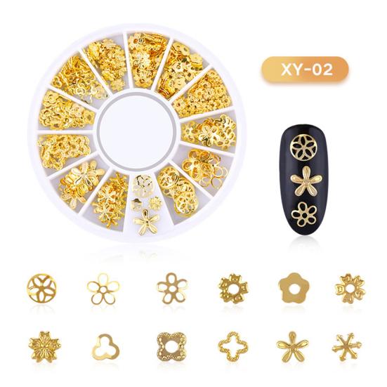 3D Metallic Metal Rivet Heart Moon Star Nail Tips Decorations Manicure Tools