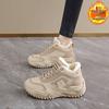 Women's Korean-Style Fleece-Lined High-Top Shoes - Versatile, Thick-Soled, Warm, Cotton Sporty Casual Dad Shoes