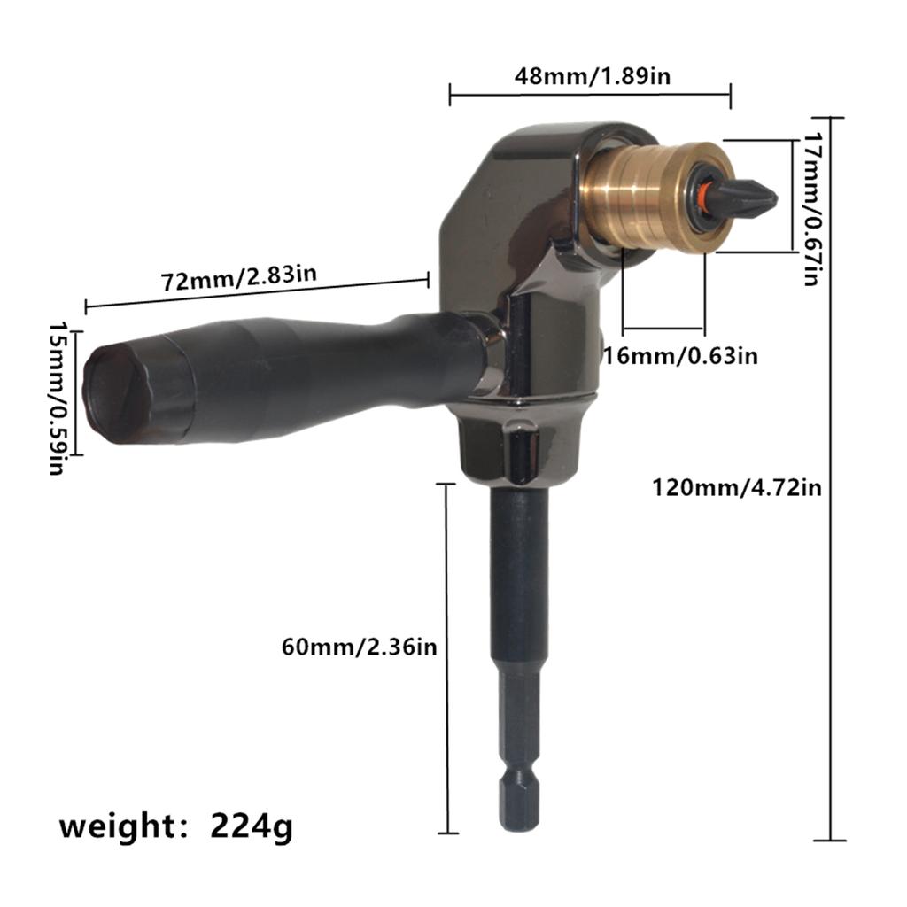 90 Degree Angle Adapters Bit Screwdriver Cornerer Right Angle Driver Steel Screwdriver Angled Tool for Screwdriver