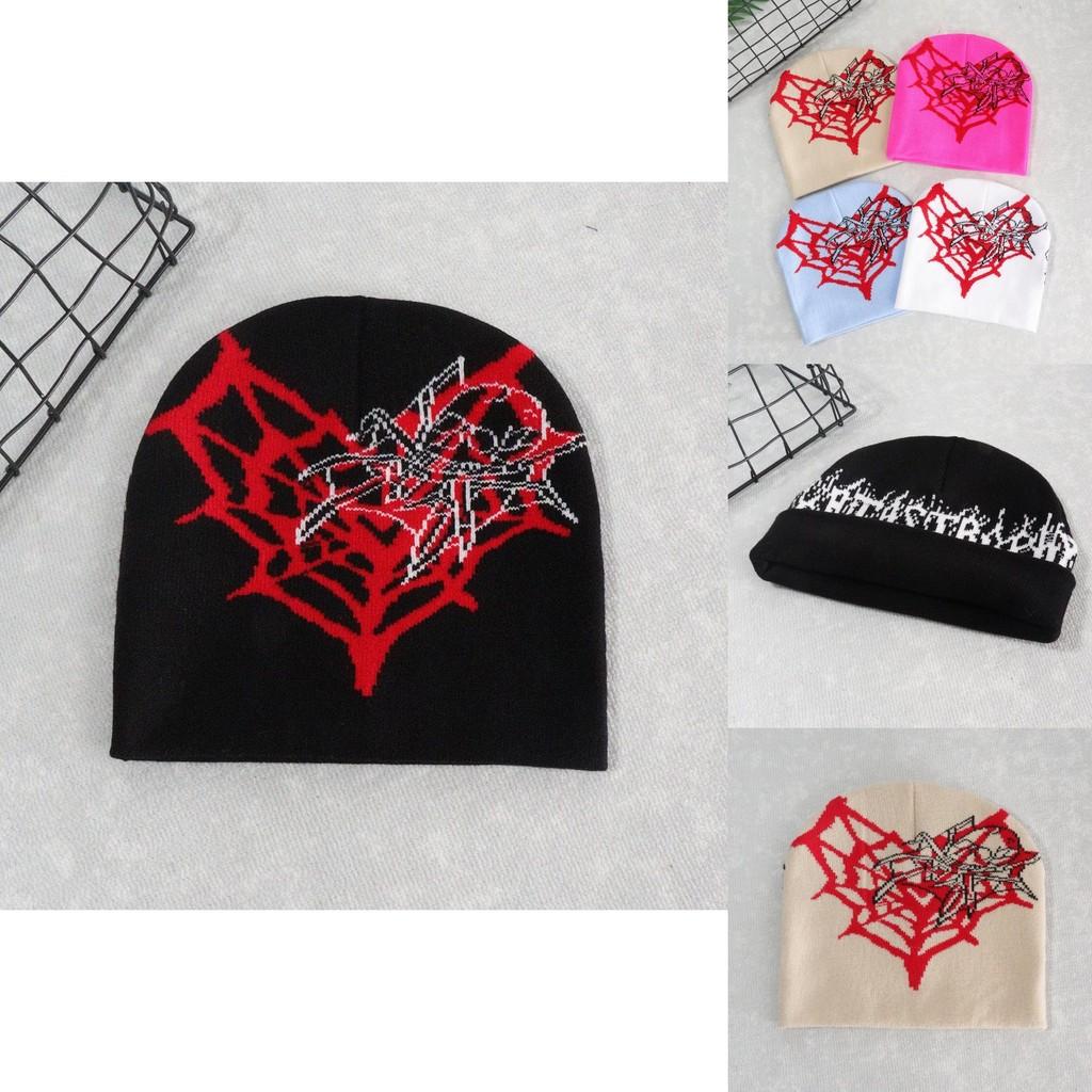 Heart Shape Spider Web Pattern Knitted Hat For Fall And Winter Season