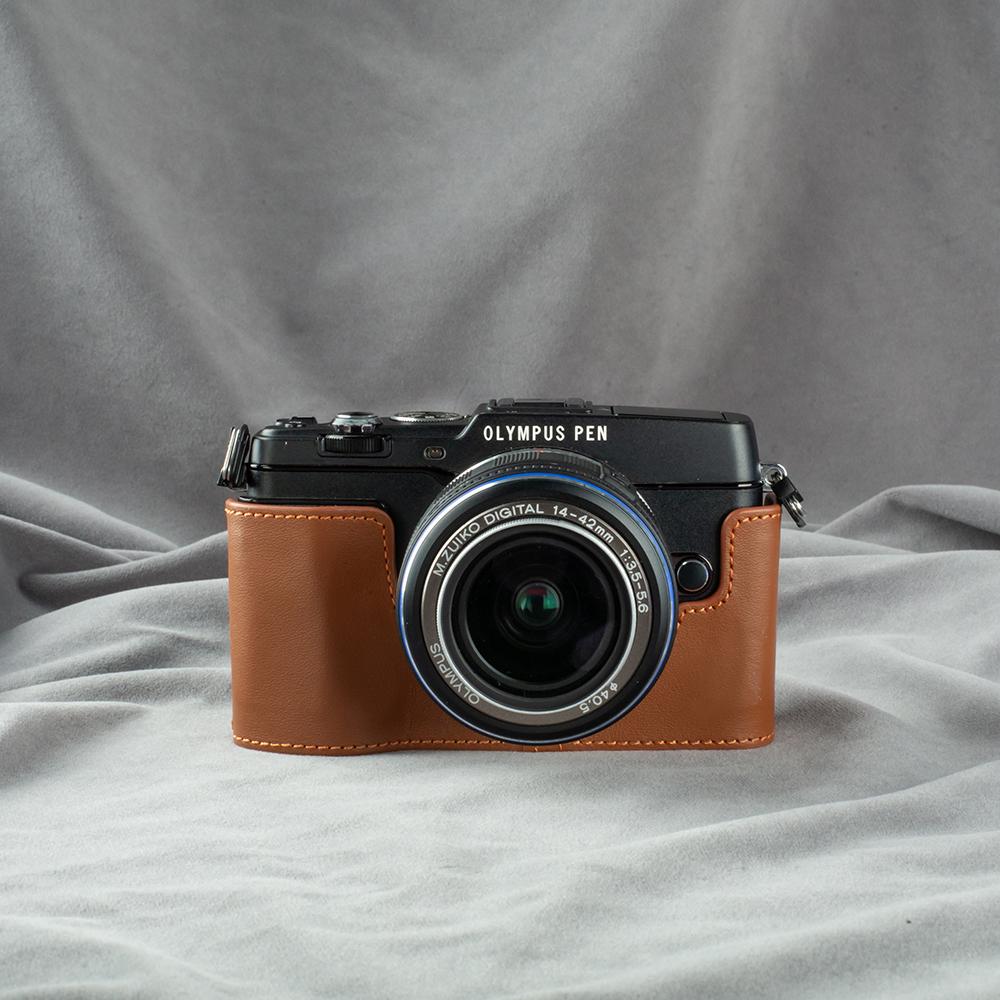 For OLYMPUS PEN E-P5 Leather Camera Case Protective Case For Camera Genuine Real Leather Cover Protective Case for Camera