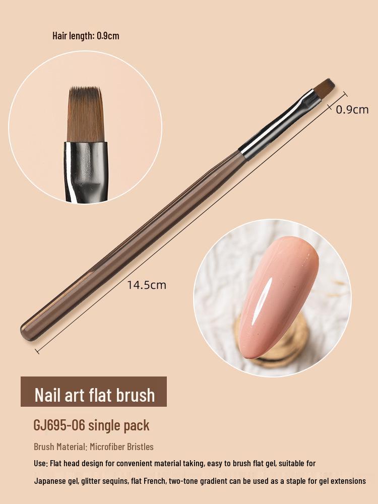 Nail Art Brush & Painting Gel Set with French Round Head & Long-lasting Base Coat