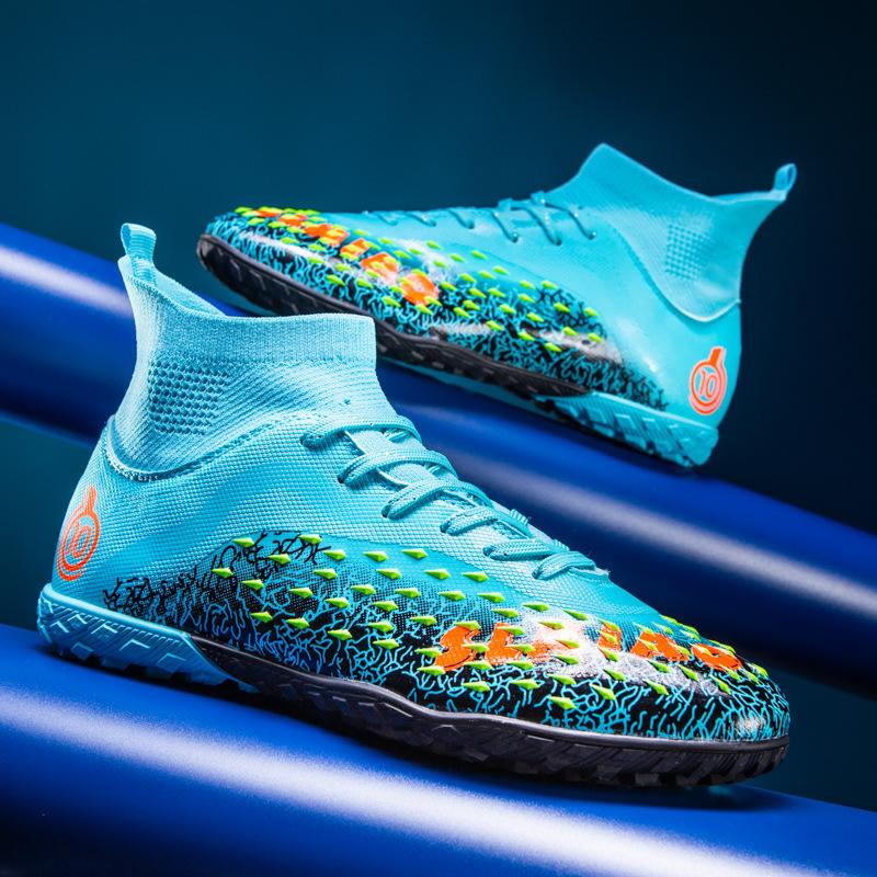 High top football shoes primary school students TF broken nails youth AG long nails adult lawn game training shoes men's and women's sports