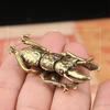 1 Pcs Solid Brass Beetle Ornament Creative Fairy Simulation Copper Insect Tea Pet Hand Play Handle Decorative Crafts