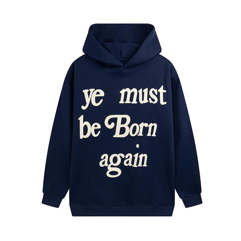 Cross-border trendy brand high street kanye Kanye same rebirth foam letter hooded sweater men's and women's bf hoodie jacket