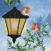CRYSTAL ART Kit Card Diamond Embroidery 18x18cm Robins In Winter