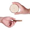 Natural Wood Tree Discs 9-10cm Pre-Drilled Wooden Discs 1cm Thick Smooth Wood Slices for DIY Crafts Wedding Wall Decorations