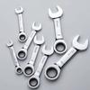 CR-V Steel Stubby Ratcheting Combination Wrench 8mm-17mm Ratcheting Spanner  Auto Repair