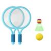 MaT Store Badminton Racket Practice Children's Outdoor Tennis Children Set of 2 (Blue)