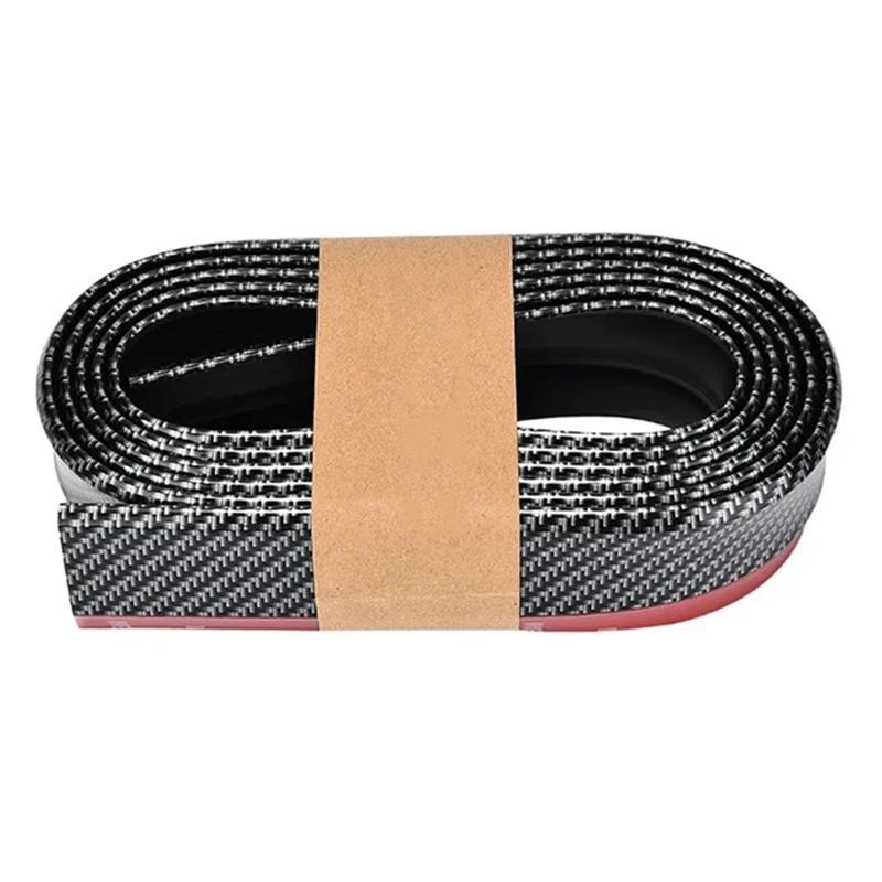 2.5M Наклейки на бампер автомобиля Мягкие углеродные волокна Резиновые бамперные полосы Внешняя передняя губа бампера Защитные покрытия для бампера автомобиля