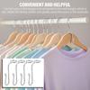 50 Pcs Stainless Steel + Silicone Hanger Connector Hooks, Space Saving Clothes Hanger Extender Hooks