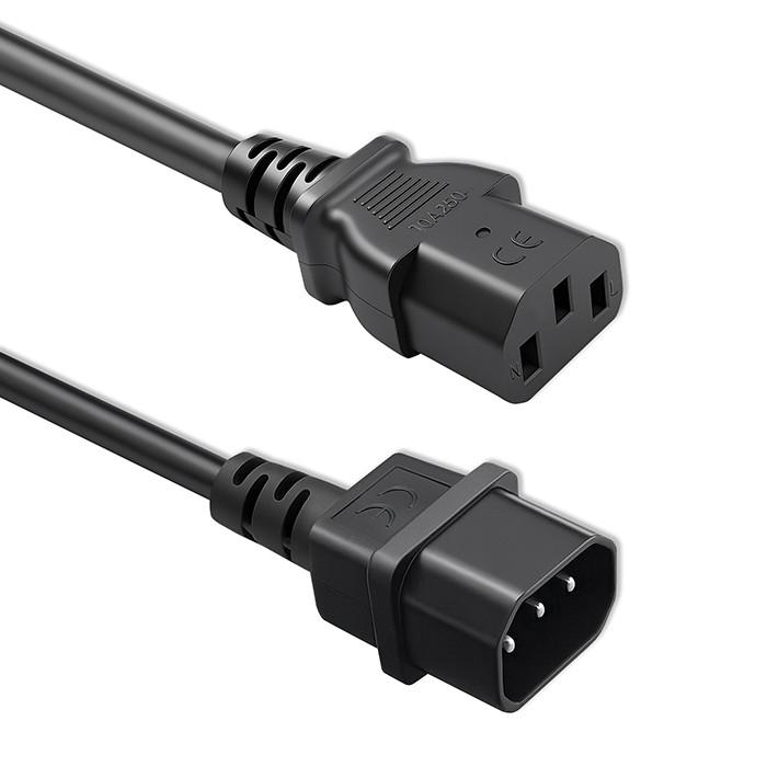 Qoltec Kabel przedłużający zasilający IEC C13/C14 | 3x1.0mm² | 1.8m