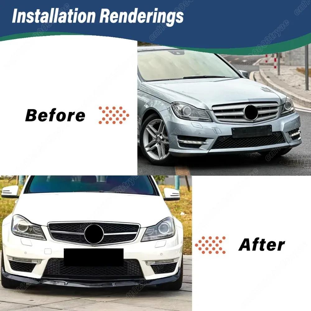 For Mercedes-Benz C Class W204 C180 C200 C250 C300 C350 2011 2013 2014 Automobile Front Bumper Splitter Lip Splitter Body Kit